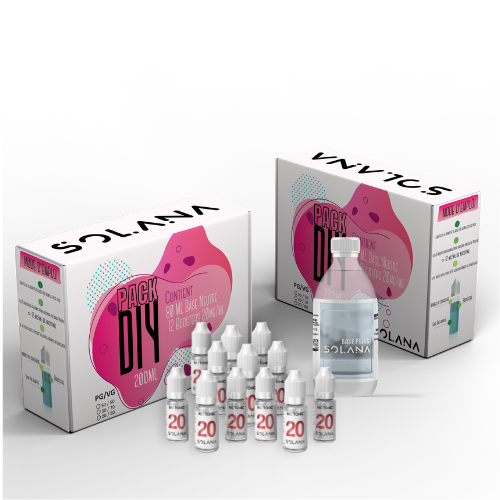 PACK DIY - Base 80ml 50/50 + 12  boosters pour du 12 mg/ml